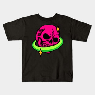 Skull planet space Kids T-Shirt